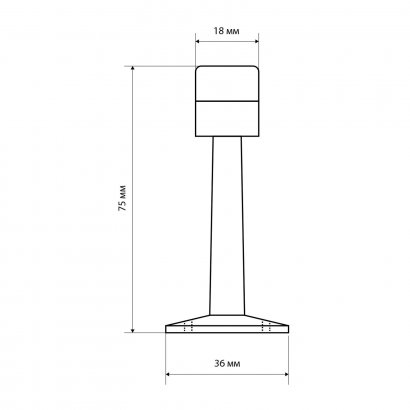 СТАНДАРТ 3055 BL прямой матовый черный ограничитель дверной ЕВРОПАКЕТ