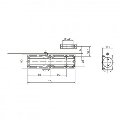 БУЛАТ Доводчик дверной PROFI  ДД 802/3 A-B (40-90 кг) черный, морозостойкий