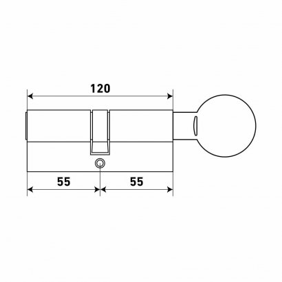 АЛЛЮР HD FG 120-5К CP[55Gх10х55](60x60G) хром перф.кл БЛИСТЕР Цилиндровый механизм