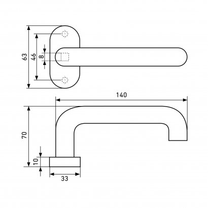 СТАНДАРТ 0903 SS(60-90) INOX нержавеющая сталь Комплект ручек
