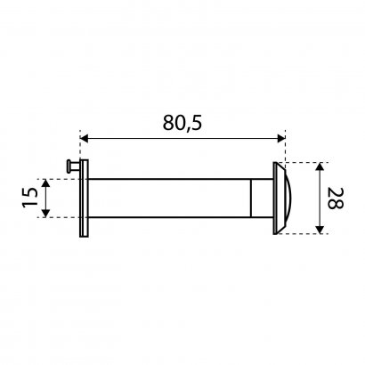 БУЛАТ ГД 01.16.04 (70-130 мм d=16мм) хром Глазок дверной