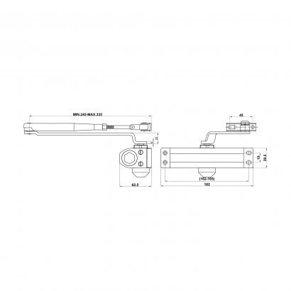 Дверной доводчик DOORLOCK  DL70 EN2/3/4 белый
