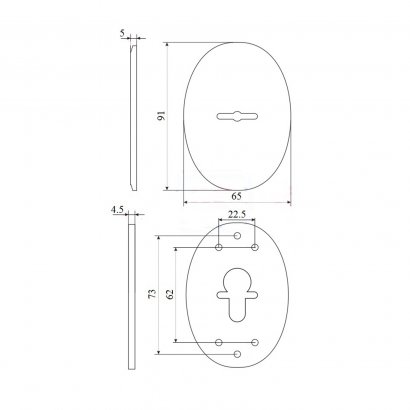 Ключевина для сувальдного ключа DOORLOCK S01/L PSS (полированная нерж. сталь)