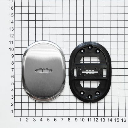 Ключевина для сувальдного ключа DOORLOCK S01/LAC SSS (матовая нерж. сталь) овальная 65x91 мм, автоматическая шторка, 1 шт.