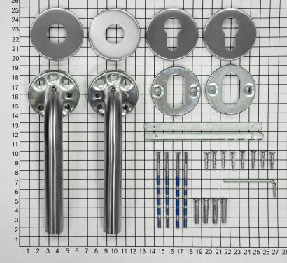 Ручка дверная DOORLOCK 050/F-55 PZ Rt, матовая нержавеющая сталь