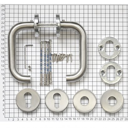 Ручка дверная DOORLOCK 038/F-55 PZ U-form, матовая матовая нержавеющая сталь