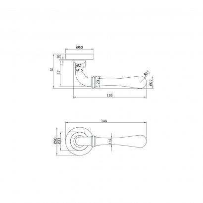 Ручка дверная DOORLOCK Fiva M14, античная бронза