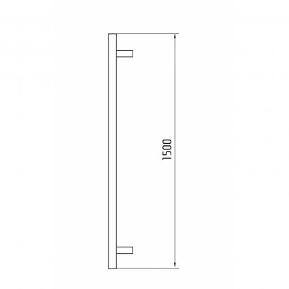 Ручка-скоба DOORLOCK PHS10/32/2кр, 1500 мм,  мм, SSS матовая нержавеющая сталь