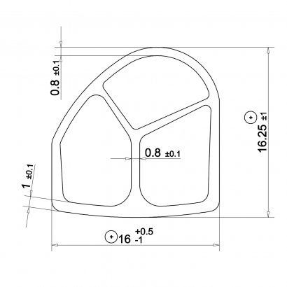 Уплотнитель для дверей D-образный 16х16,25 мм, самоклеящийся (цена за погонный метр)