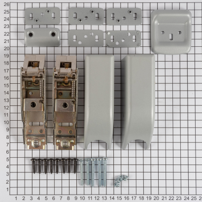 Верхняя и нижняя защелки DOORLOCK PD900FR/L, серебристый.