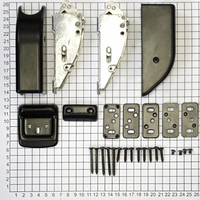 Верхняя и нижняя защелки DOORLOCK PD900FR/L, черные. Для противопожарных и наружных дверей. В комплекте ответные планки с регулировочными пластинами.