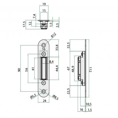 Запорная планка Bonaiti GIR8 для B-Forty, B-Klass R17, R19, серая
