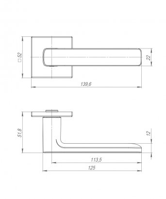 Ручка раздельная K.ARC.Q52.VIVA CP-8 хром