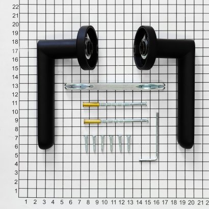 Ручка дверная DOORLOCK Libra M008R Black matt, черная матовая