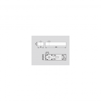 Дверной доводчик dormakaba BTS75 V (617) EN 1-4, фиксация 90°C, стандарт. шпиндель, серебристый