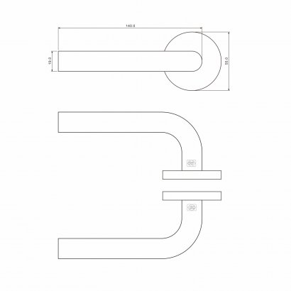 Ручка дверная DOORLOCK 050/F-55 PZ Rt, матовая нержавеющая сталь