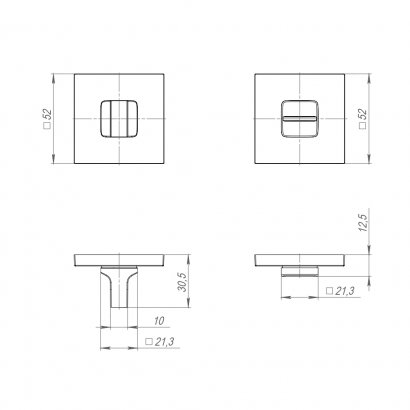 Ручка поворотная BK6.K.JS51 (BK6 JS) SN-3 матовый никель
