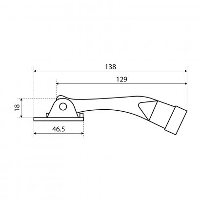 Фиксатор дверной АЛЛЮР КН-130 РУ (козья ножка) Серый (серебро) (RAL9006)