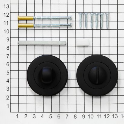 Поворотная кнопка DOORLOCK M08/Y Black matt (черная матовая) A=35-42мм, шток 5/8мм