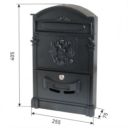 Ящик почтовый АЛЛЮР №4011 "Герб" черный