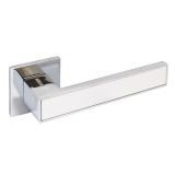 АЛЛЮР АРТ  "ЛАНА" CP/W+L45-8 CP (86211/S45) хром/белый Комплект ручка и защелка