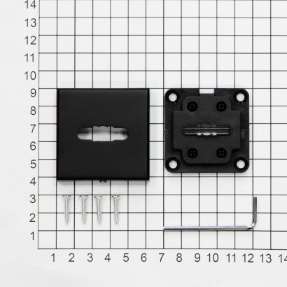 Ключевина сувальдная DOORLOCK ES01/S/L/A BL черная, квадратная розетка, автоматическая шторка