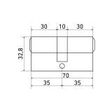 Стандарт MAX 70 (35х35) SB 5кл мат.золото перф.ключ/ключ Цилиндровый механизм