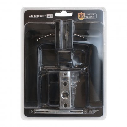АЛЛЮР АРТ  "ТИНА" BL+L45-8 BL (88150/S45) матовый черный Комплект ручка и защелка