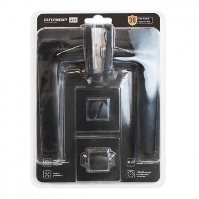 АЛЛЮР АРТ "ТИНА" BL+L7050S BL+BK-S2 BL (88150/S7050) матовый черный Комплект ручка и защ с фикс