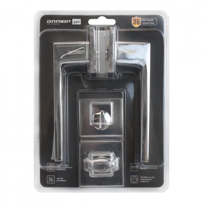 АЛЛЮР АРТ "ЛАНА" CP/W +L7050S CP+BK-S2 CP (86211/S7050) хром/белый Комплект ручка и защ с фикс