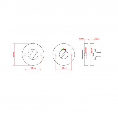 Поворотная кнопка DOORLOCK V E08/WC/6/RG/SS BL черная, с индикатором