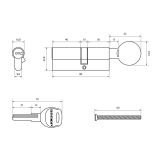 АЛЛЮР HD FG 80-5К CP (45х35G) хром перф.кл/верт Цилиндровый механизм