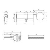 АЛЛЮР HD FG 70-5К CP (40х30G) хром перф.кл/верт Цилиндровый механизм