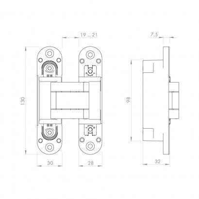 Петля скрытой установки U3D5000.VPG BL черный TECH