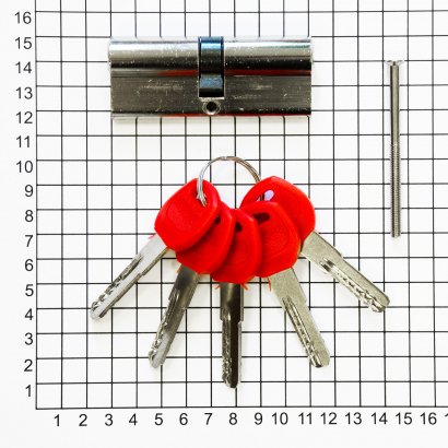 Цилиндровый механизм DOORLOCK V 2300Z N серия Variant, никелированный, 40x40мм, 5 перф.ключей