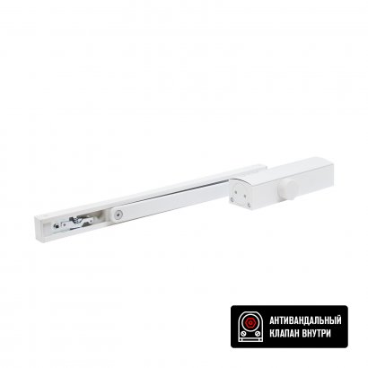 БУЛАТ Доводчик дверной PROFI  ДД 802/3 AH-W (40-80 кг) белый, морозостойкий со скольз. тягой
