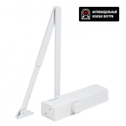 БУЛАТ Доводчик дверной PROFI (ПРОФИ) ДД 802/5 B-W (25-120 кг) белый, морозостойкий (10)