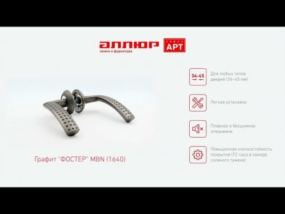 АЛЛЮР АРТ "ФОСТЕР" MBN (1640) графит С НАКЛАДКОЙ Комплект ручек