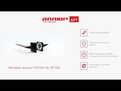 АЛЛЮР АРТ "СТЕЛЛА" BL (87150) матовый черный Комплект ручек