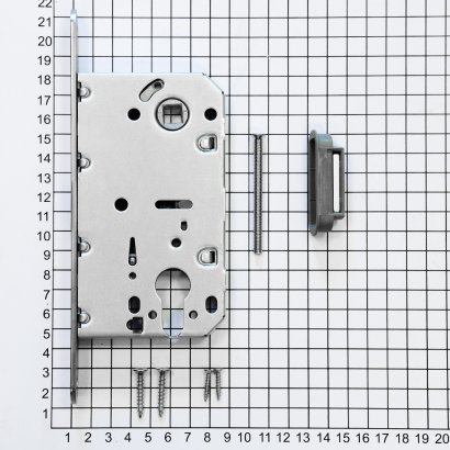 Замок дверной магнитный Doorlock DL451M/С/50/85/18/SN, цилиндровый, матовый никель