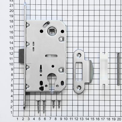 Замок дверной Doorlock V 431/С/50/85/18/SN, цилиндровый, матовый никель