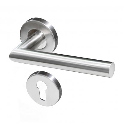Ручка дверная DOORLOCK 040/F-55 PZ L-form, матовая нержавеющая сталь