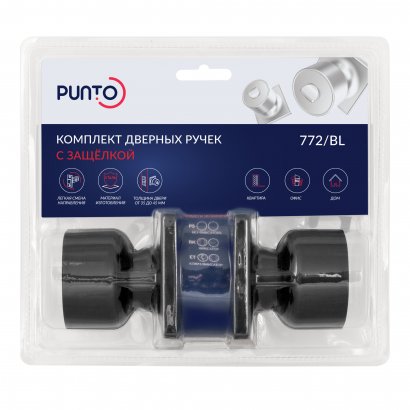 Ручка защелка DK772/BL BL-PS (без фик.)черный