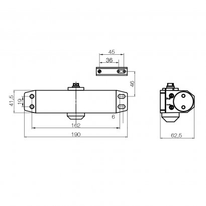 Дверной доводчик DOORLOCK  DL77N 4/5 графит