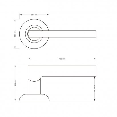 Ручка дверная DOORLOCK Zent A55R CP, полированный хром