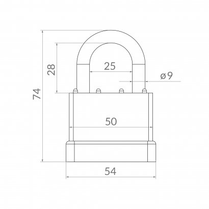 Замок навесной PK-6550 3 key англ.