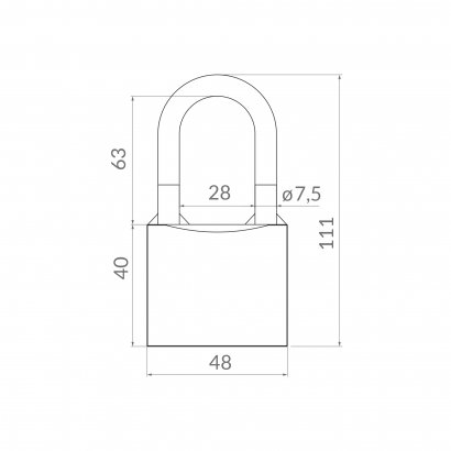Замок навесной PK-0163 3 key англ.ключ. 