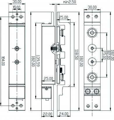 Замок электромагнитный сдвиговый DOORLOCK EMS-120, DC12/24В, усилие удержания 1200кгс