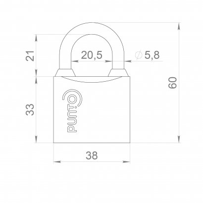 Замок навесной PK-0138 3 key англ.ключ. 