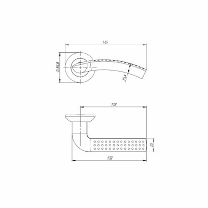 Ручка раздельная R.TL54.LOGICA 170mm SN/CP-3 мат. никель/хром 8x170мм M4(12х80х50)